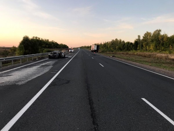 В Самарской области &laquo;Лада&raquo; врезалась в грузовик и сгорела